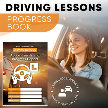 Driving Lessons Progress Book for ADI Part 3 Training with Student and Instructor Fields