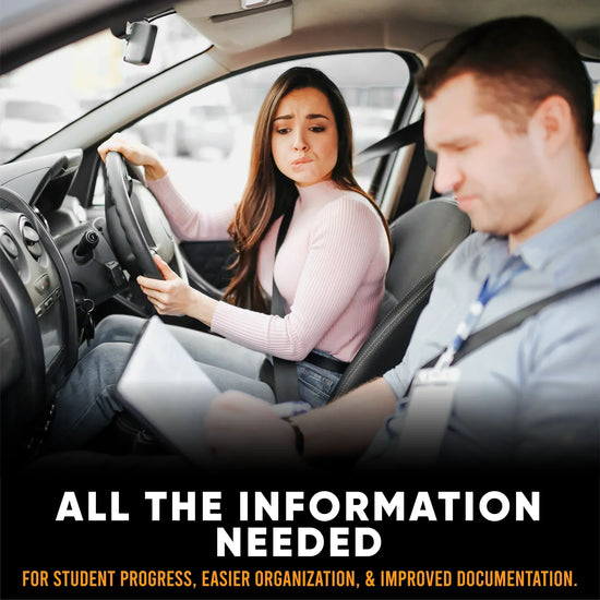 Driving instructor guiding student during ADI Part 3 training with lesson planning tools
