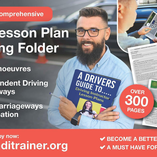 ADI Lesson Plan Briefing Folder for driving instructors, covering manoeuvres, motorways, dual carriageways, 300+ pages