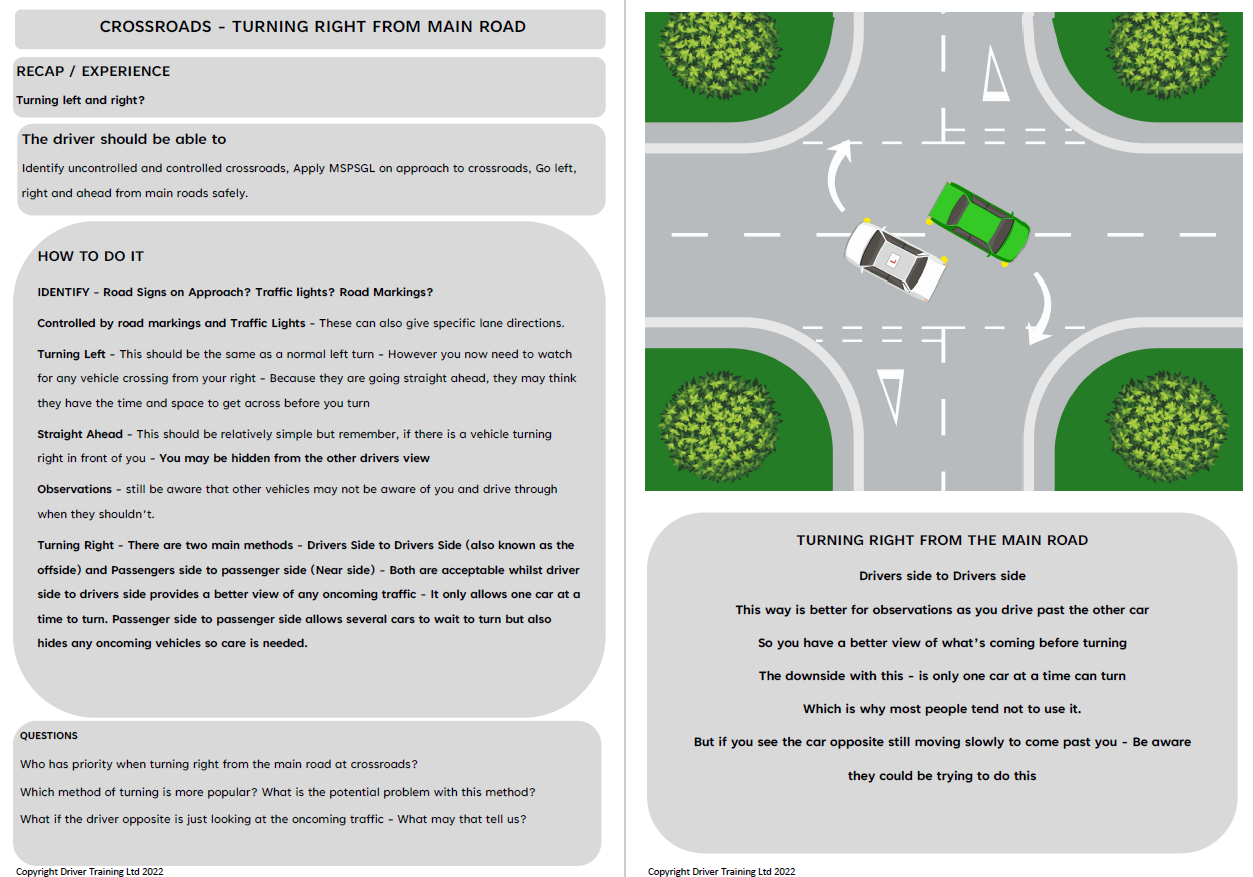 ADI Part 3 Crossroads - ADI Standards Check - Driver Training Ltd