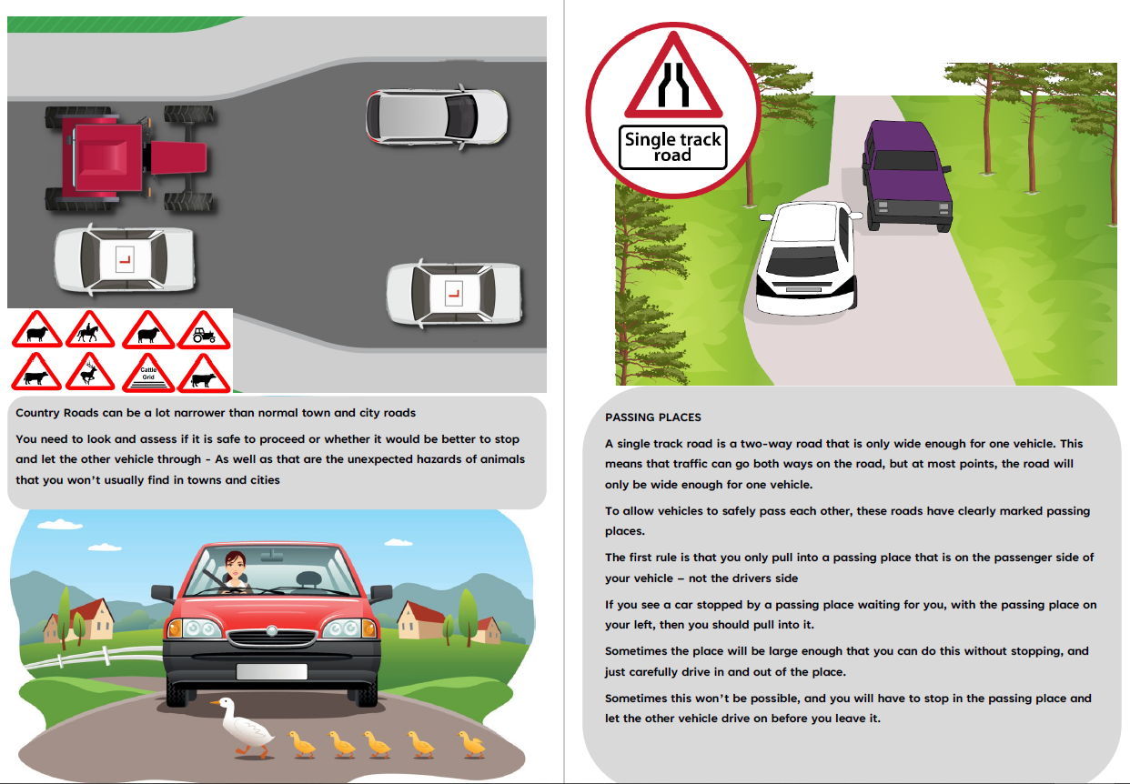 teaching country roads and bends, ADI Standards check Country Roads And Bends, ADI Part 3 Country Roads And Bends