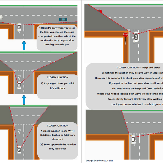 ADI Part 3 Junctions, Turning Emerging, Driving instructor lesson Plans - Driver Training Ltd